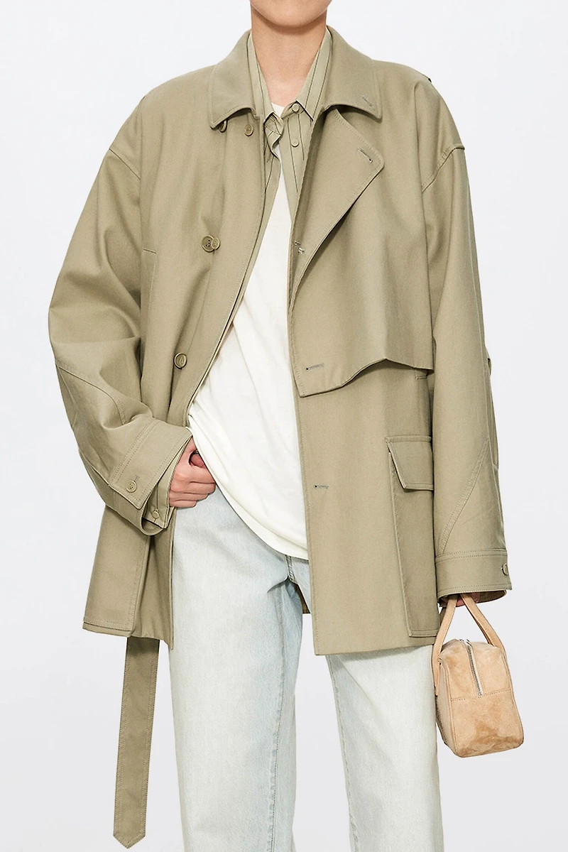 Multi-Pocket Utility Trench Jacket