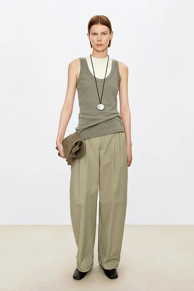 Nylon and Cotton Adjustable Cuff Casual Pants