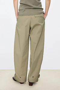 Nylon and Cotton Adjustable Cuff Casual Pants