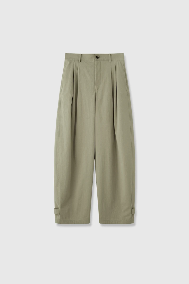 Nylon and Cotton Adjustable Cuff Casual Pants