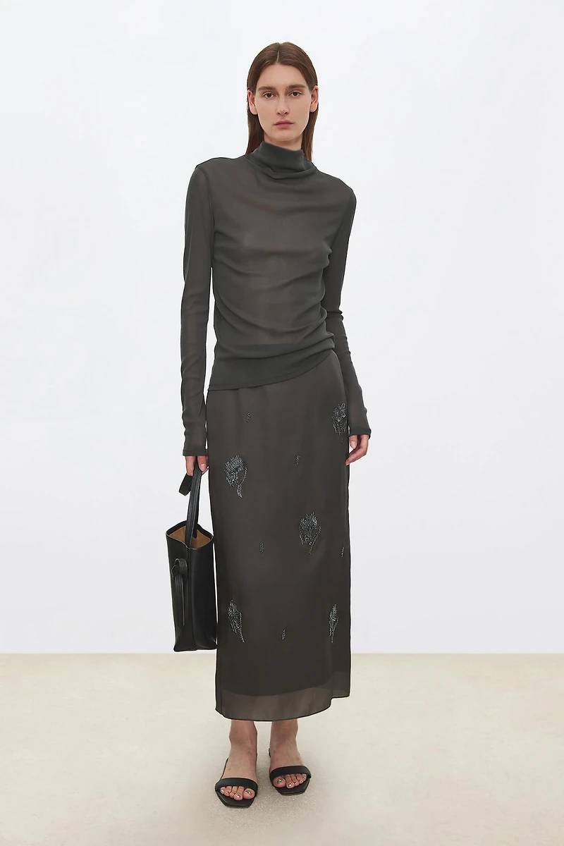 Original Print Stretch Mesh Top