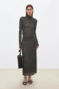 Original Print Stretch Mesh Top