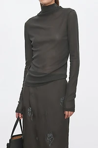 Original Print Stretch Mesh Top