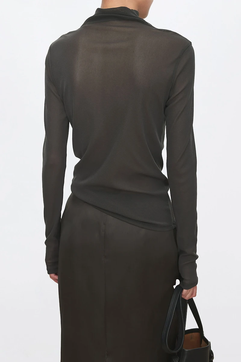 Original Print Stretch Mesh Top