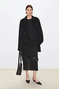 Peruvian 100% Alpaca Classic Double-Breasted Short Coat