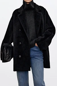 Peruvian 100% Alpaca Classic Double-Breasted Short Coat