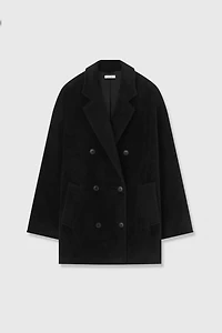 Peruvian 100% Alpaca Classic Double-Breasted Short Coat