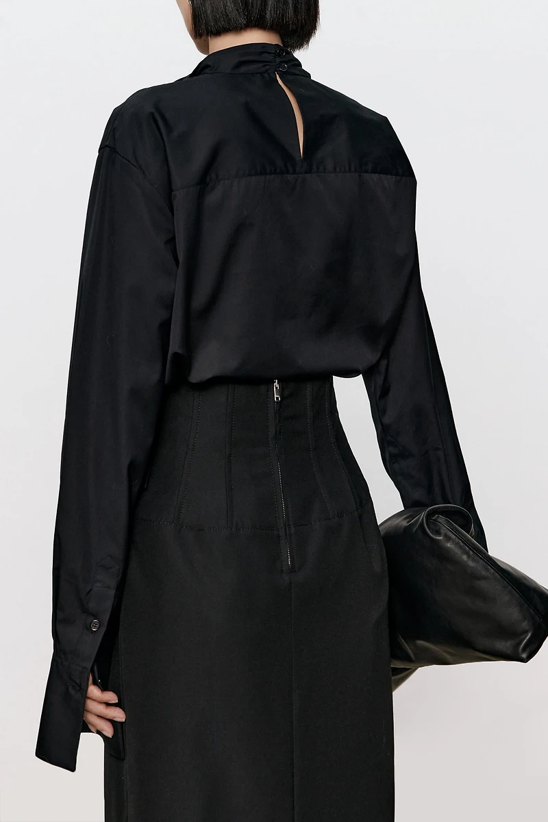 Pima Cotton Draped Blouse