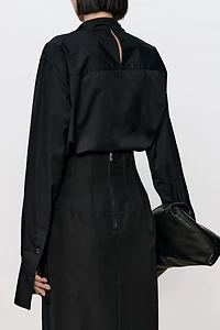 Pima Cotton Draped Blouse