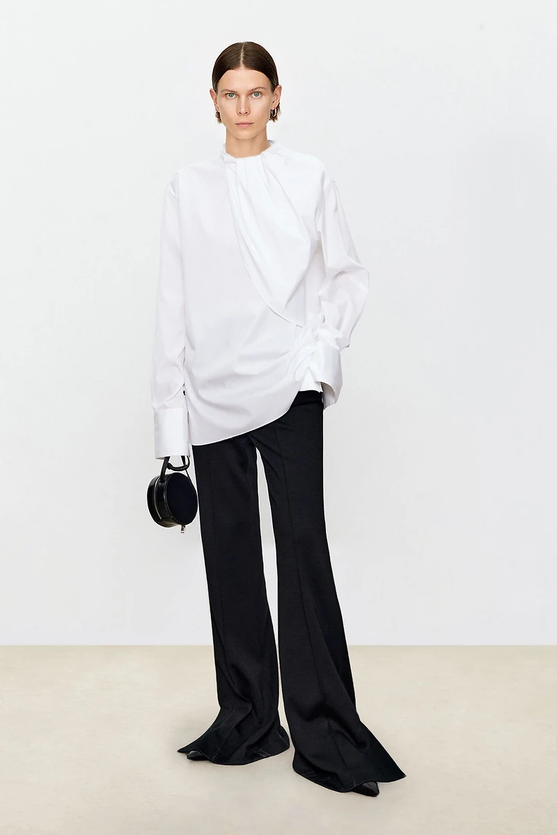 Pima Cotton Draped Blouse