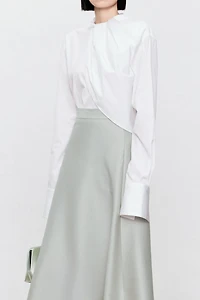 Pima Cotton Draped Blouse