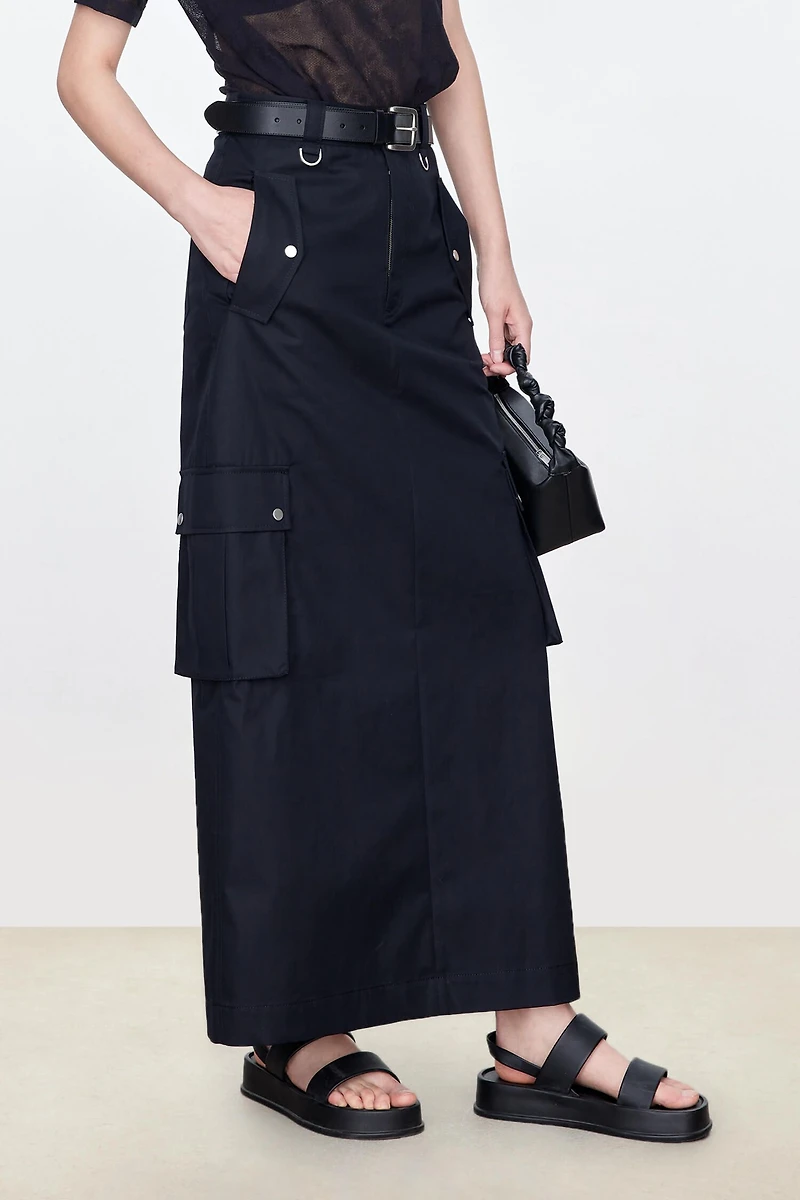 PIMA Cotton Workwear-Style Straight Skirt