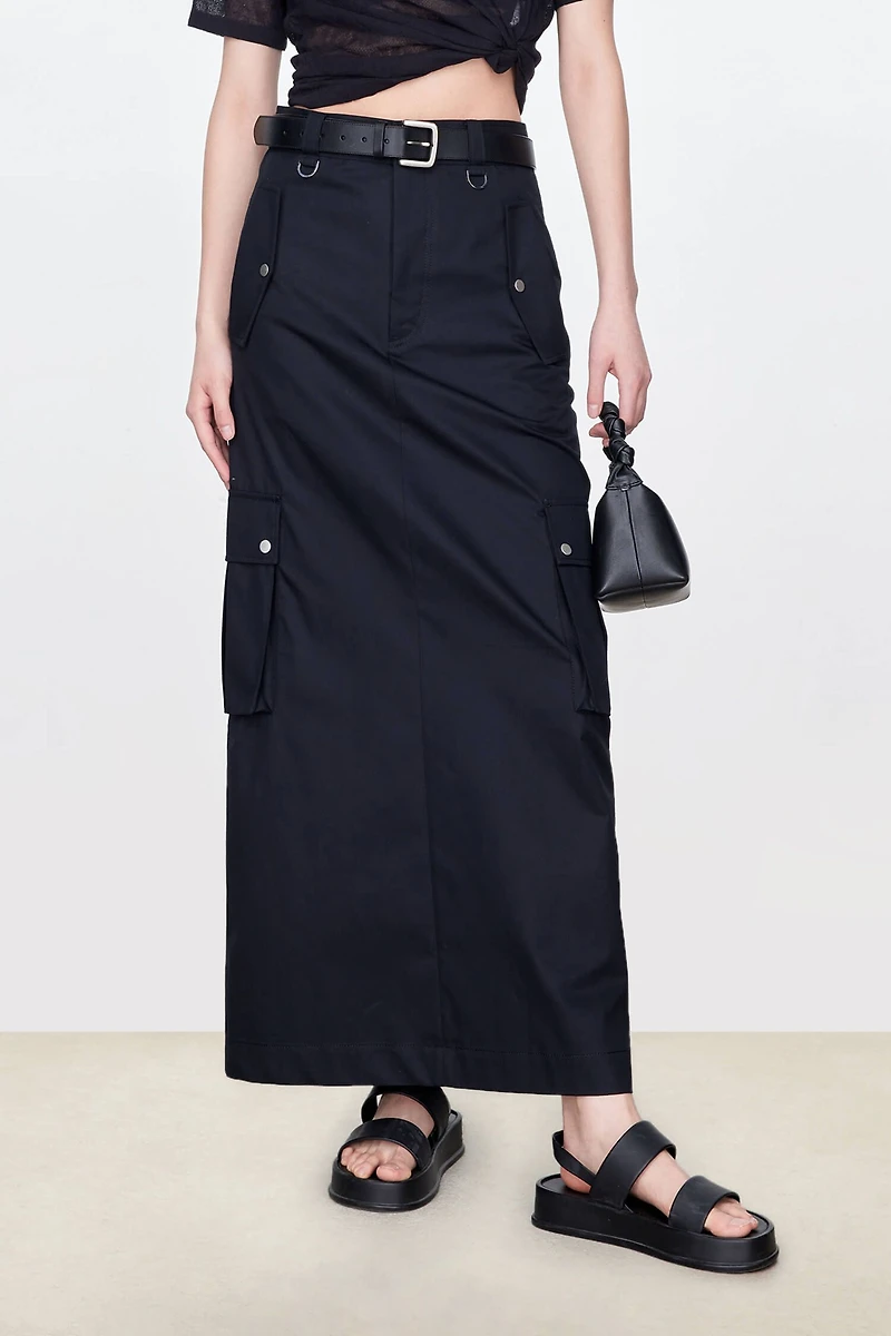 PIMA Cotton Workwear-Style Straight Skirt