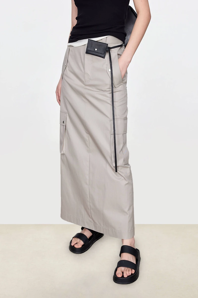 PIMA Cotton Workwear-Style Straight Skirt