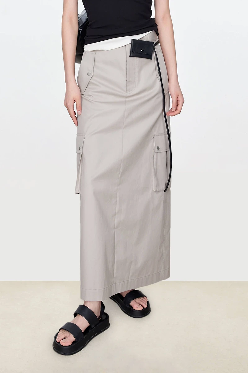 PIMA Cotton Workwear-Style Straight Skirt