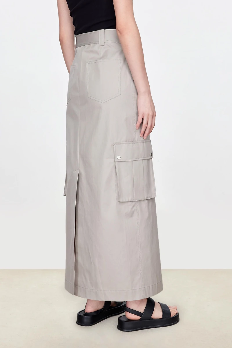 PIMA Cotton Workwear-Style Straight Skirt