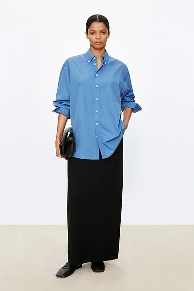 Solid Color Cotton Oversized Shirt