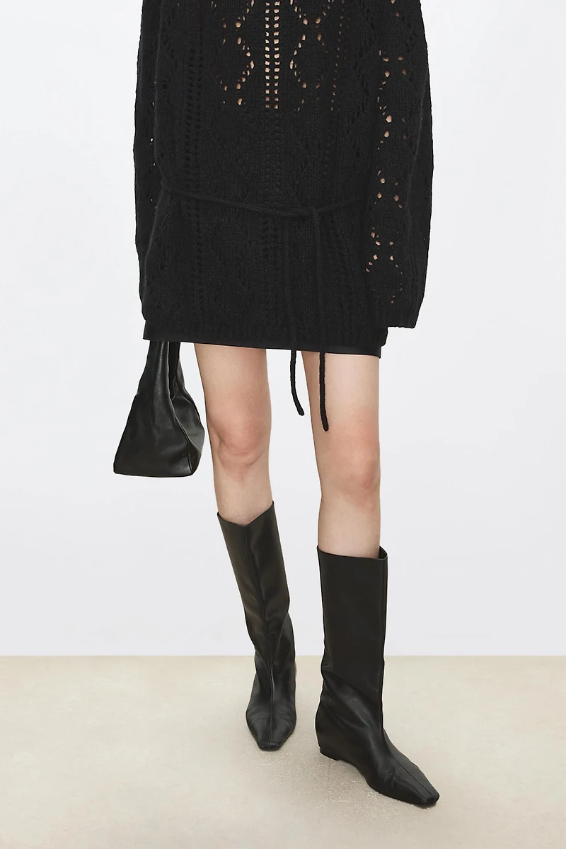 Premium Lamb Leather Knot-Top Hand Bag