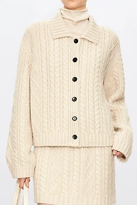 Pure Cashmere Cable Knit Cardigan