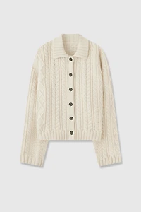 Pure Cashmere Cable Knit Cardigan