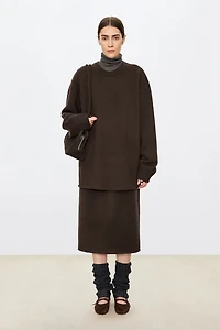 Pure Cashmere Looped Terry-Lined Relaxed Long Sweater