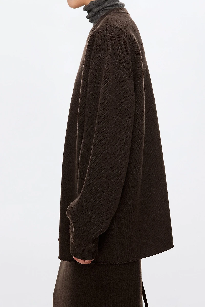 Pure Cashmere Looped Terry-Lined Relaxed Long Sweater
