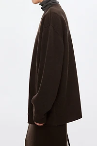 Pure Cashmere Looped Terry-Lined Relaxed Long Sweater