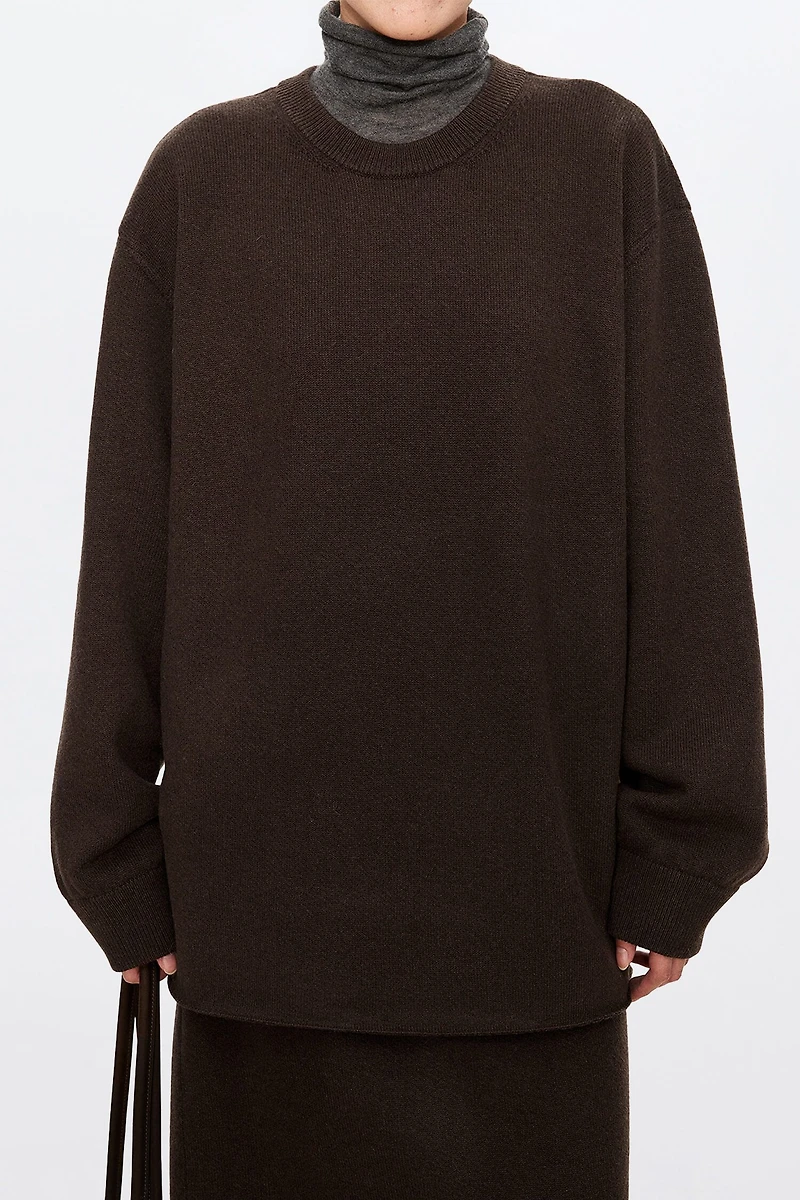 Pure Cashmere Looped Terry-Lined Relaxed Long Sweater