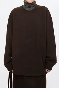 Pure Cashmere Looped Terry-Lined Relaxed Long Sweater