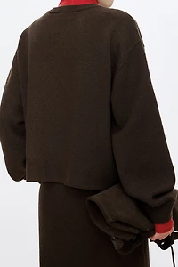Pure Cashmere Looped Terry-Lined Relaxed Short Sweater