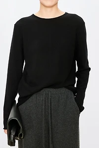 Pure Cashmere Roll-Trim Sweater