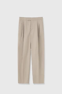 Pure Cotton Canvas Tapered Cropped Pants