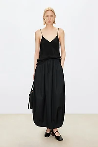 Pure Cotton Multi-Pleated Peplum Skirt