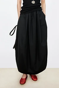Pure Cotton Multi-Pleated Peplum Skirt