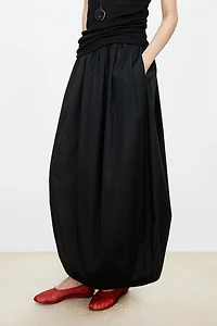Pure Cotton Multi-Pleated Peplum Skirt