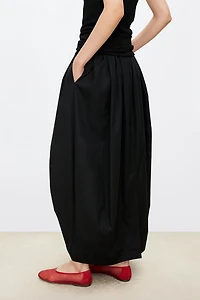 Pure Cotton Multi-Pleated Peplum Skirt