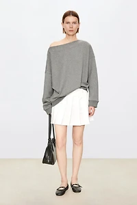 Pure Cotton Pleated Mini Skirt