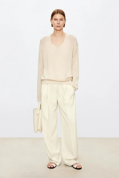 Pure Cotton Yarn Overlap Cardigan