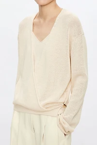Pure Cotton Yarn Overlap Cardigan