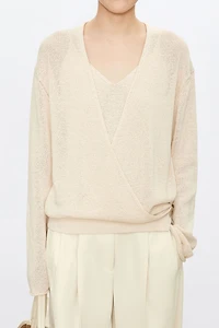 Pure Cotton Yarn Overlap Cardigan