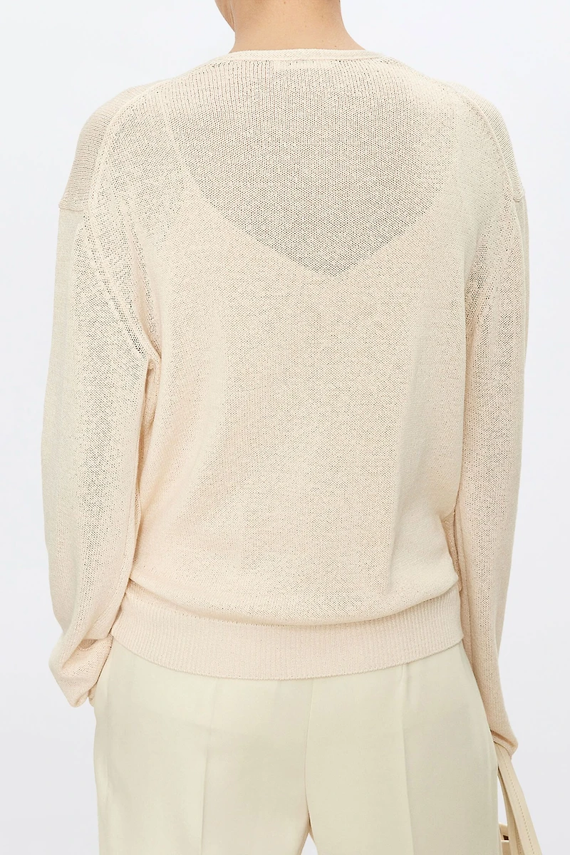 Pure Cotton Yarn Overlap Cardigan