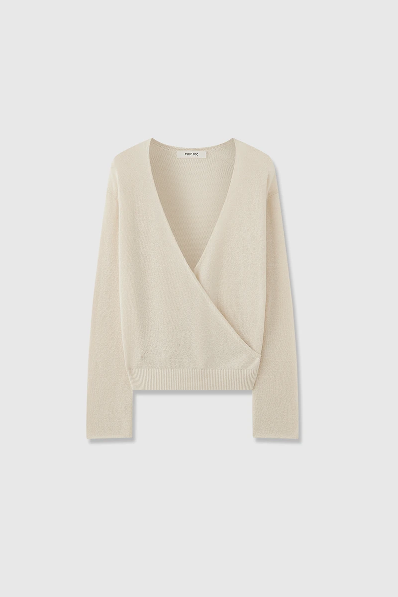 Pure Cotton Yarn Overlap Cardigan