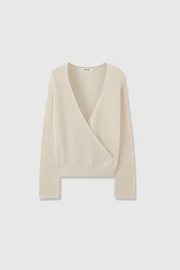 Pure Cotton Yarn Overlap Cardigan