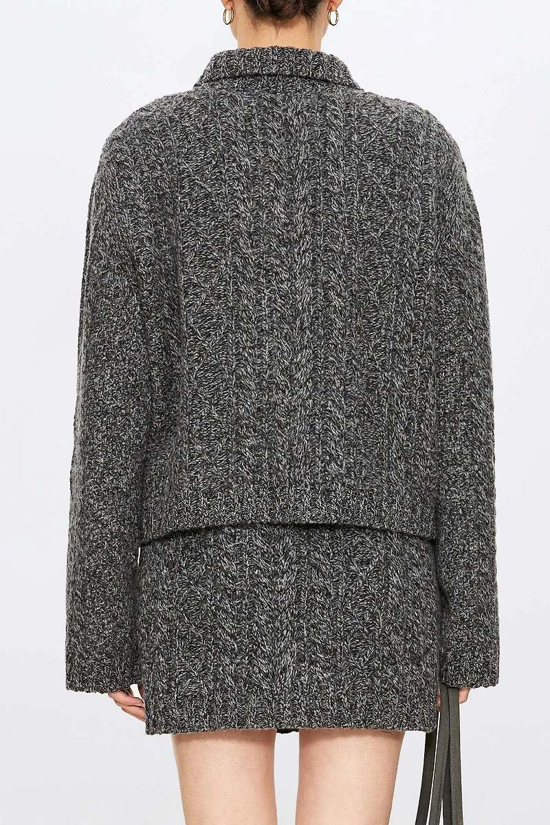 Pure Wool Cable Knit Cardigan