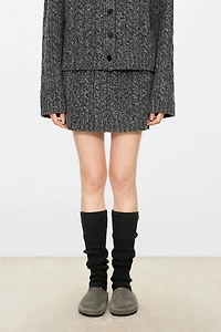 Pure Wool Cable Knit Mini Skirt