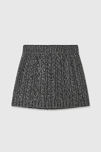 Pure Wool Cable Knit Mini Skirt