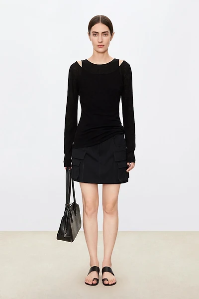 Pure Wool Crew-Neck Long-Sleeve T-Shirt