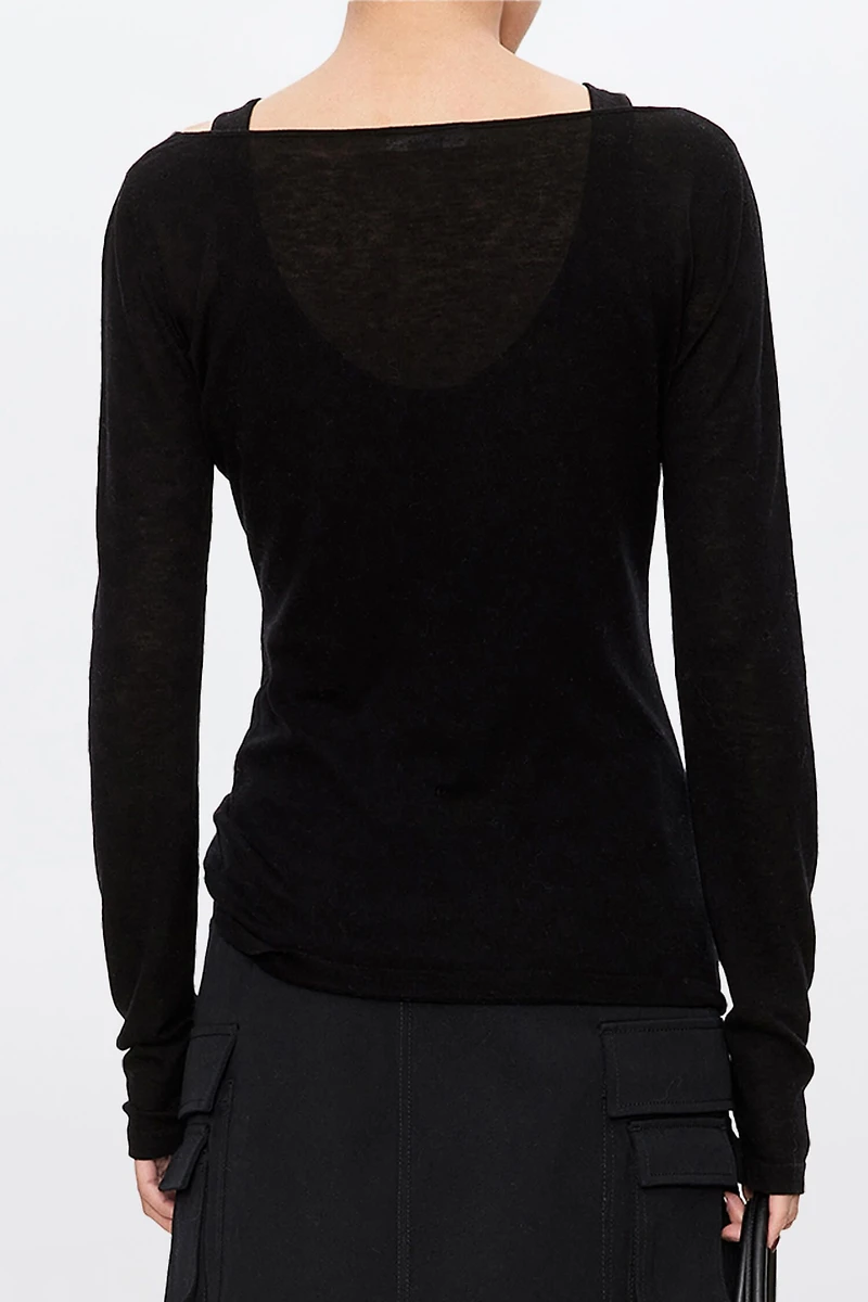 Pure Wool Crew-Neck Long-Sleeve T-Shirt