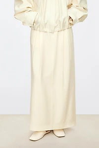 Pure Wool Stretch Waist Midi Skirt