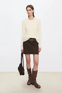 Pure Wool Polka Dot Print Top